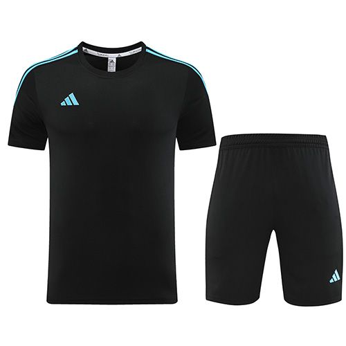 Customize Team Jersey Kit(Shirt+Short) Black & Blue AD02