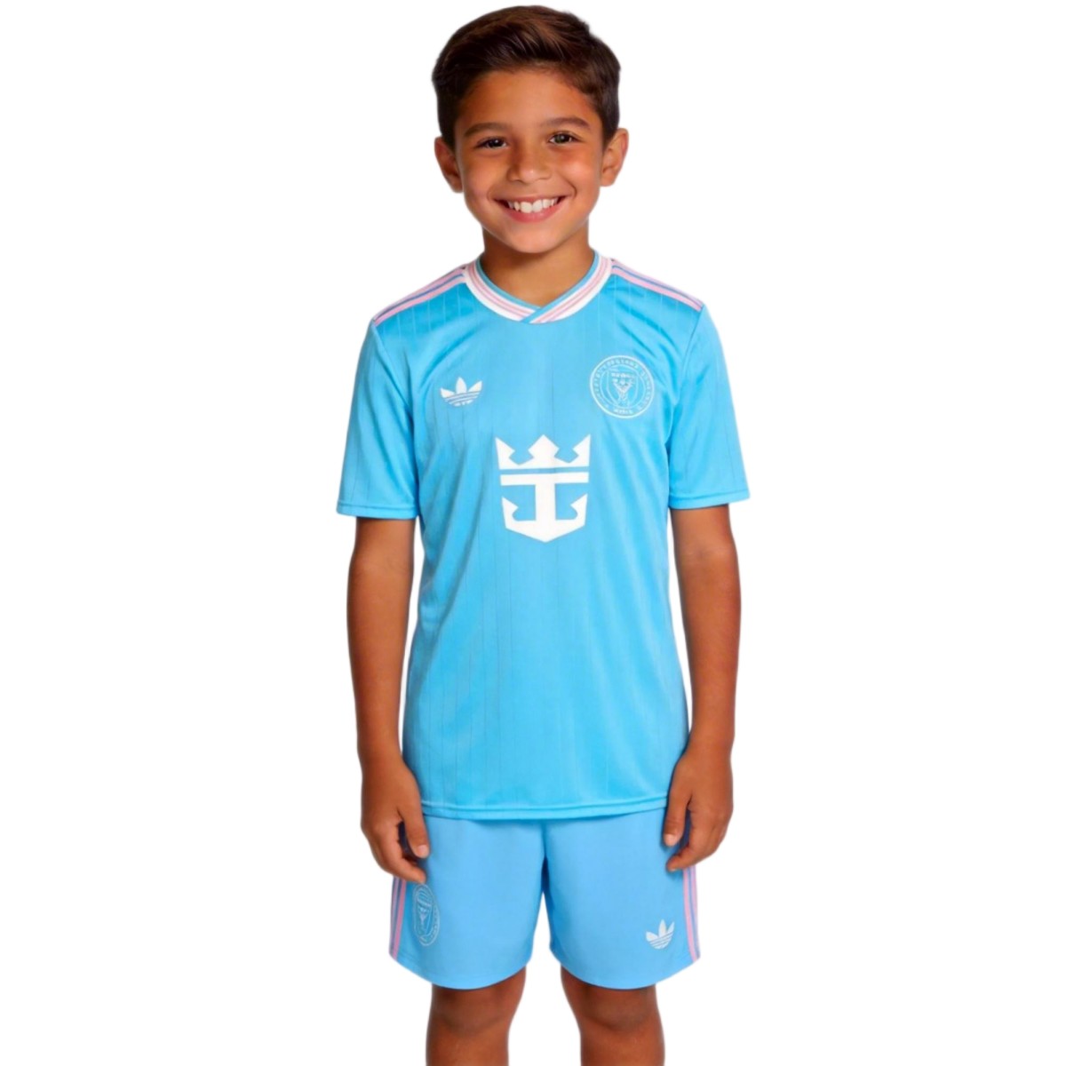 Kid's Inter Miami Third away Soccer Jersey Kit(Jersey+Shorts) 2025 Blue
