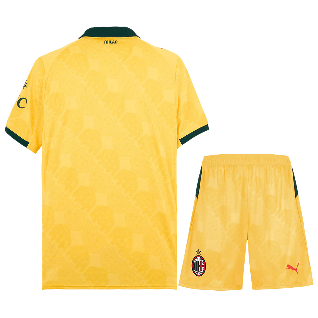 AC Milan Third Away Soccer Jersey Kit(Jersey+Shorts) 2025/26 Yellow