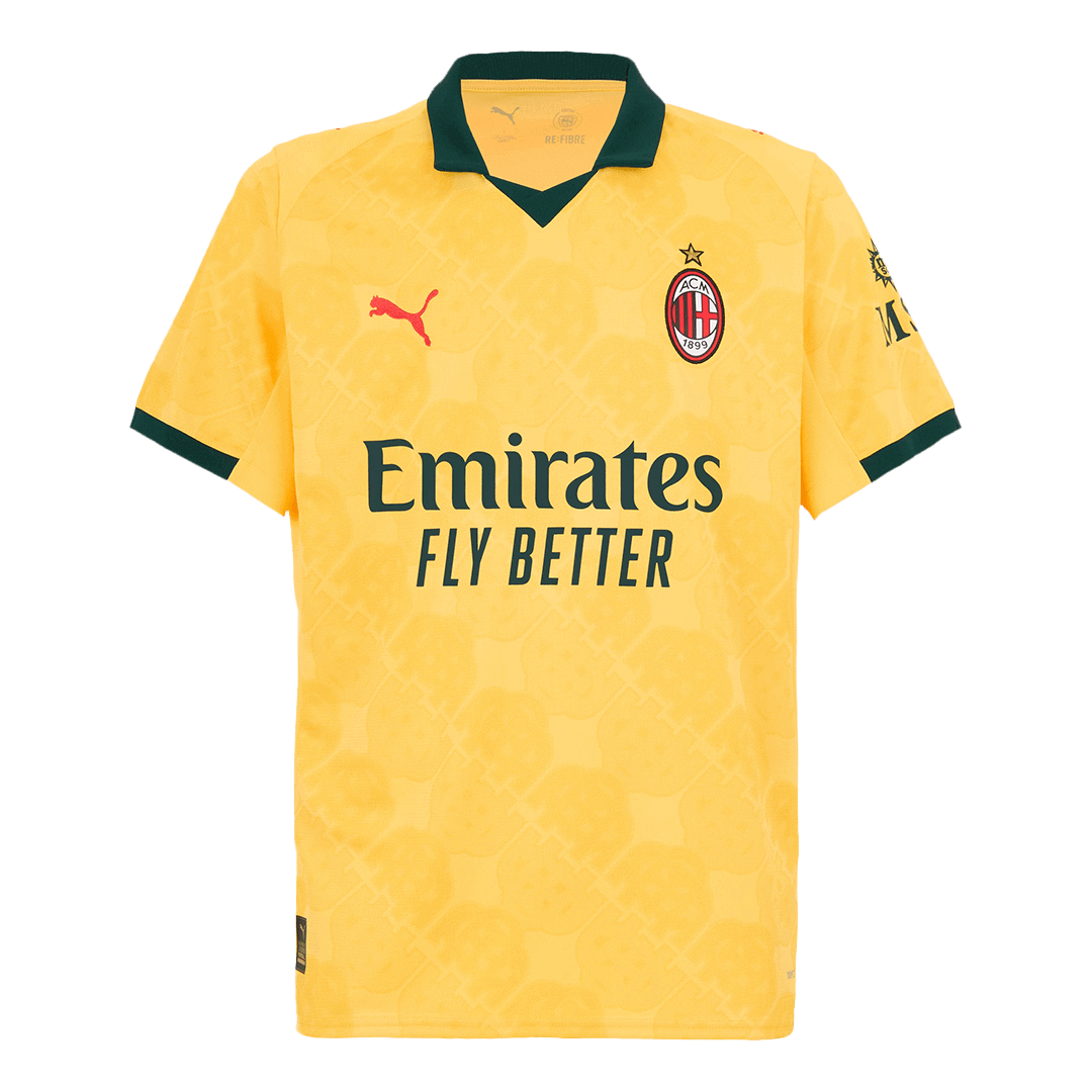 AC Milan Third Away Soccer Jersey Kit(Jersey+Shorts) 2025/26 Yellow