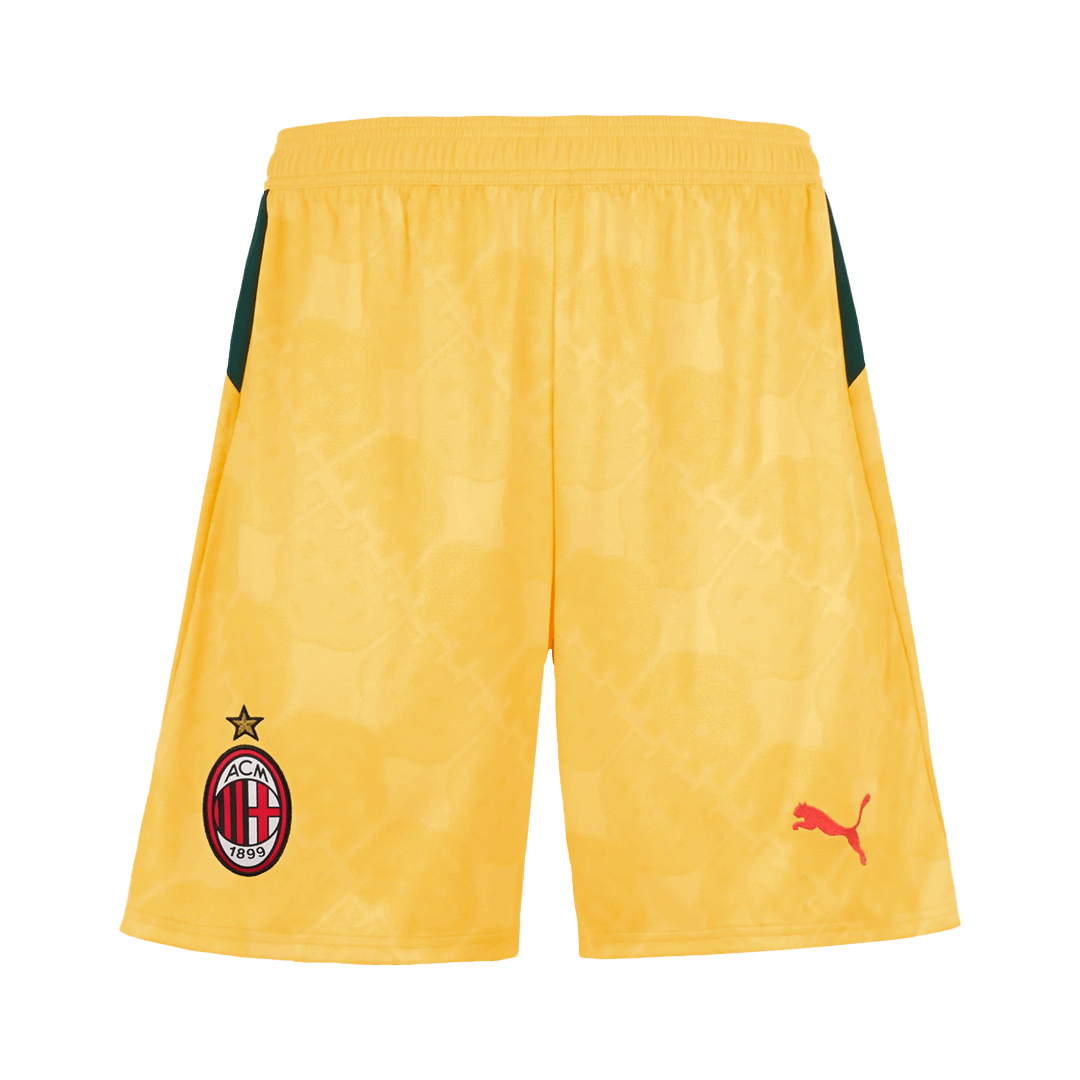 AC Milan Third Away Soccer Jersey Kit(Jersey+Shorts) 2025/26 Yellow