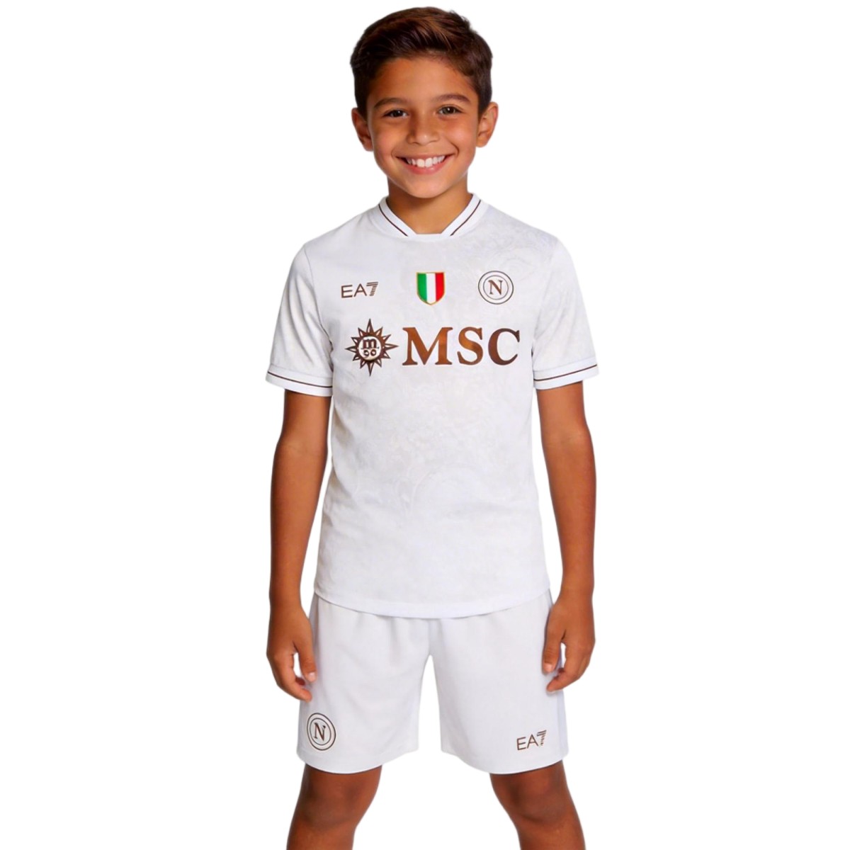 Kid's 25/26 Napoli Away Kit(Jersey+Shorts) White