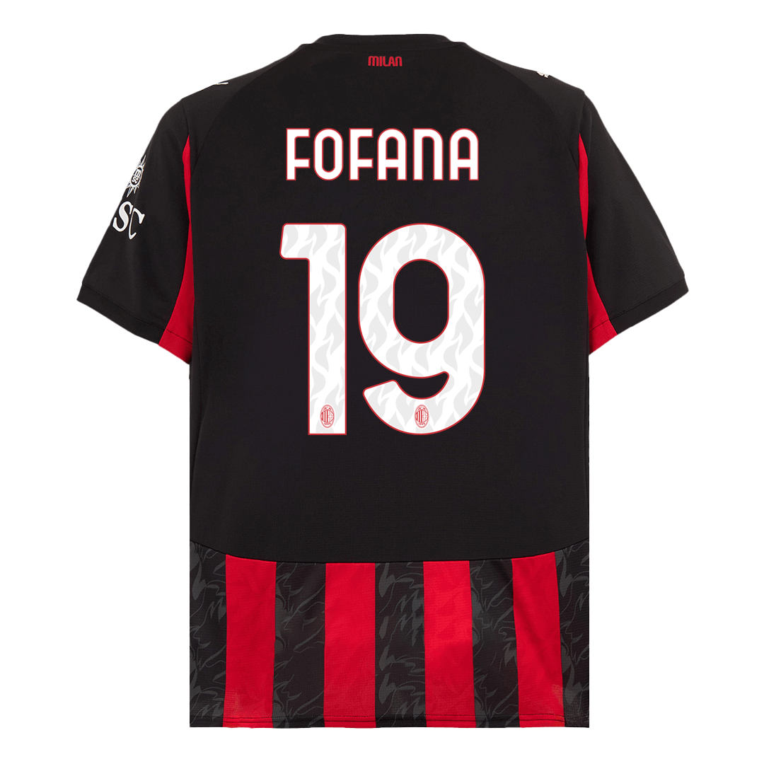 FOFANA #19 AC Milan Home Soccer Jersey 2025/26 Red&Black