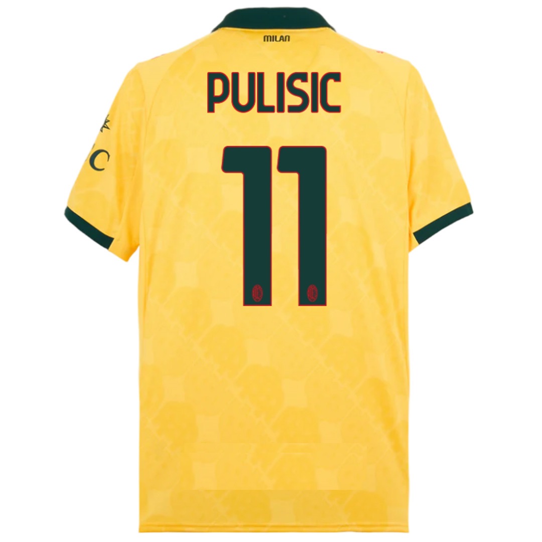 PULISIC #11 AC Milan Third Away Soccer Jersey 2025/26 Yellow