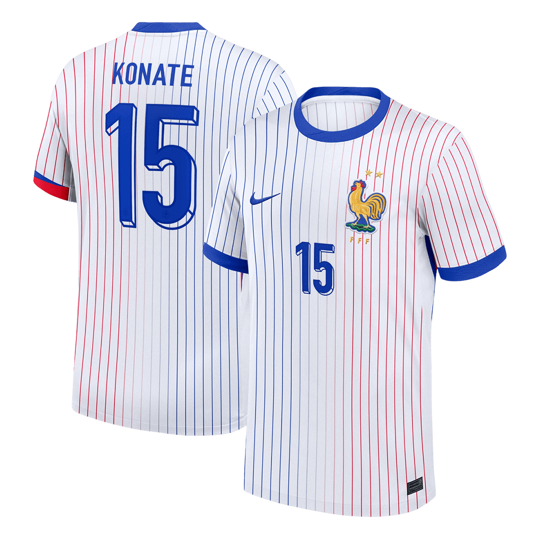 KONATE #15 France Euro Away Soccer Jersey 2024 White