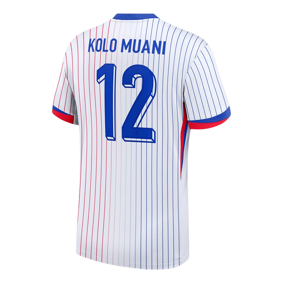 KOLO MUANI#12 France Euro Away Soccer Jersey 2024 White