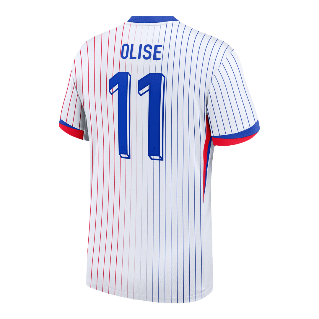 OLISE #11 France Euro Away Soccer Jersey 2024 White