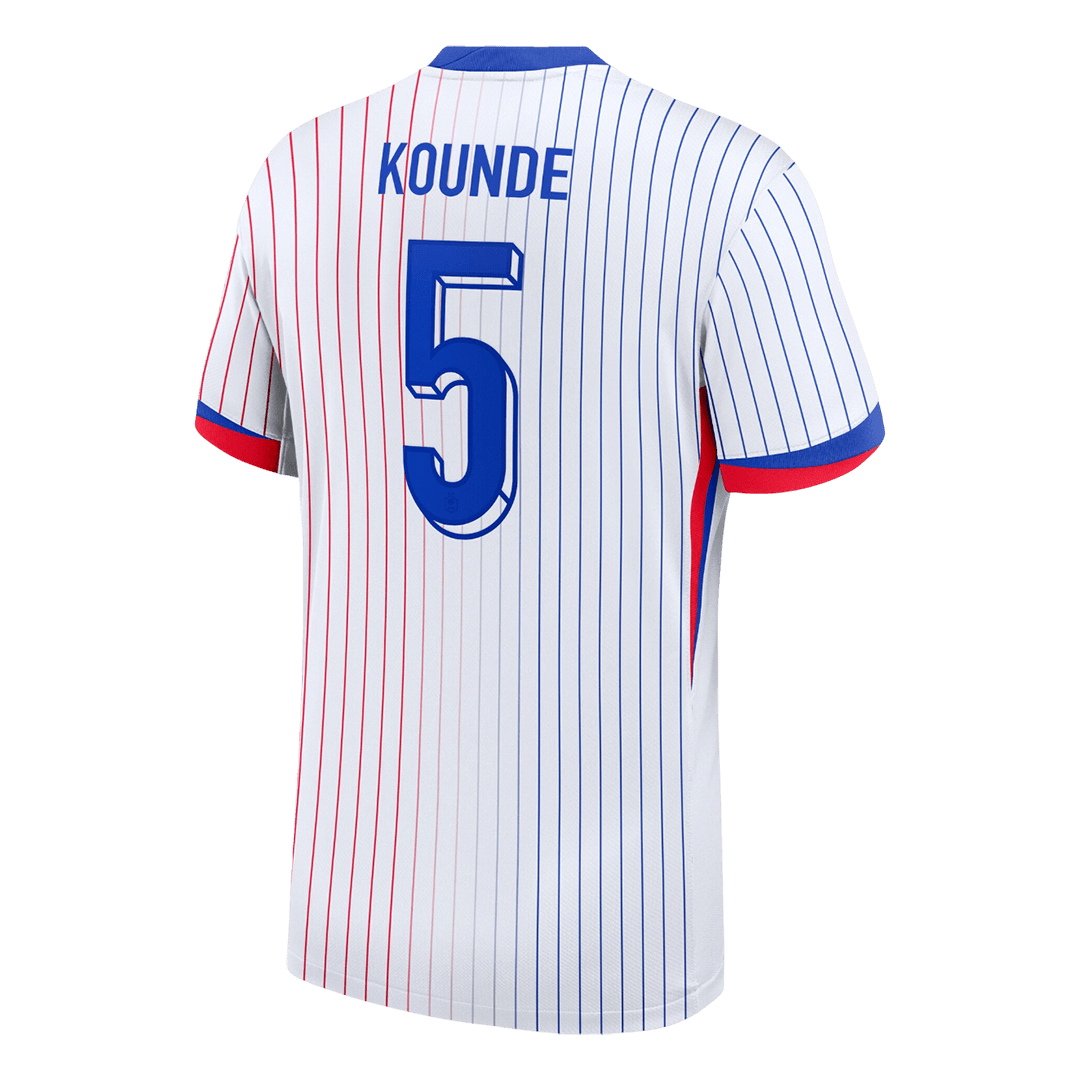 KOUNDE #5 France Euro Away Soccer Jersey 2024 White