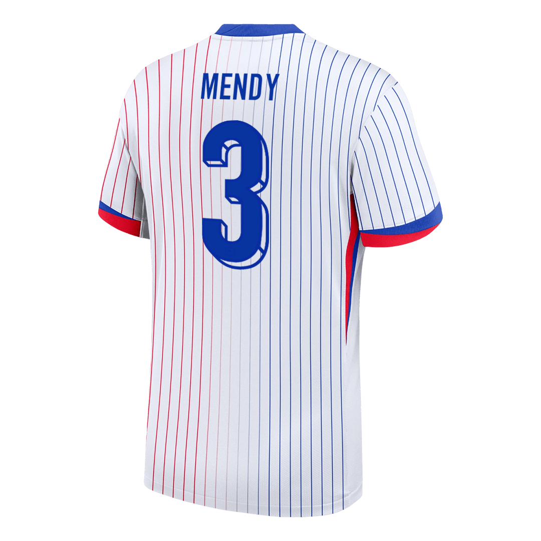 MENDY #3 France Euro Away Soccer Jersey 2024 White