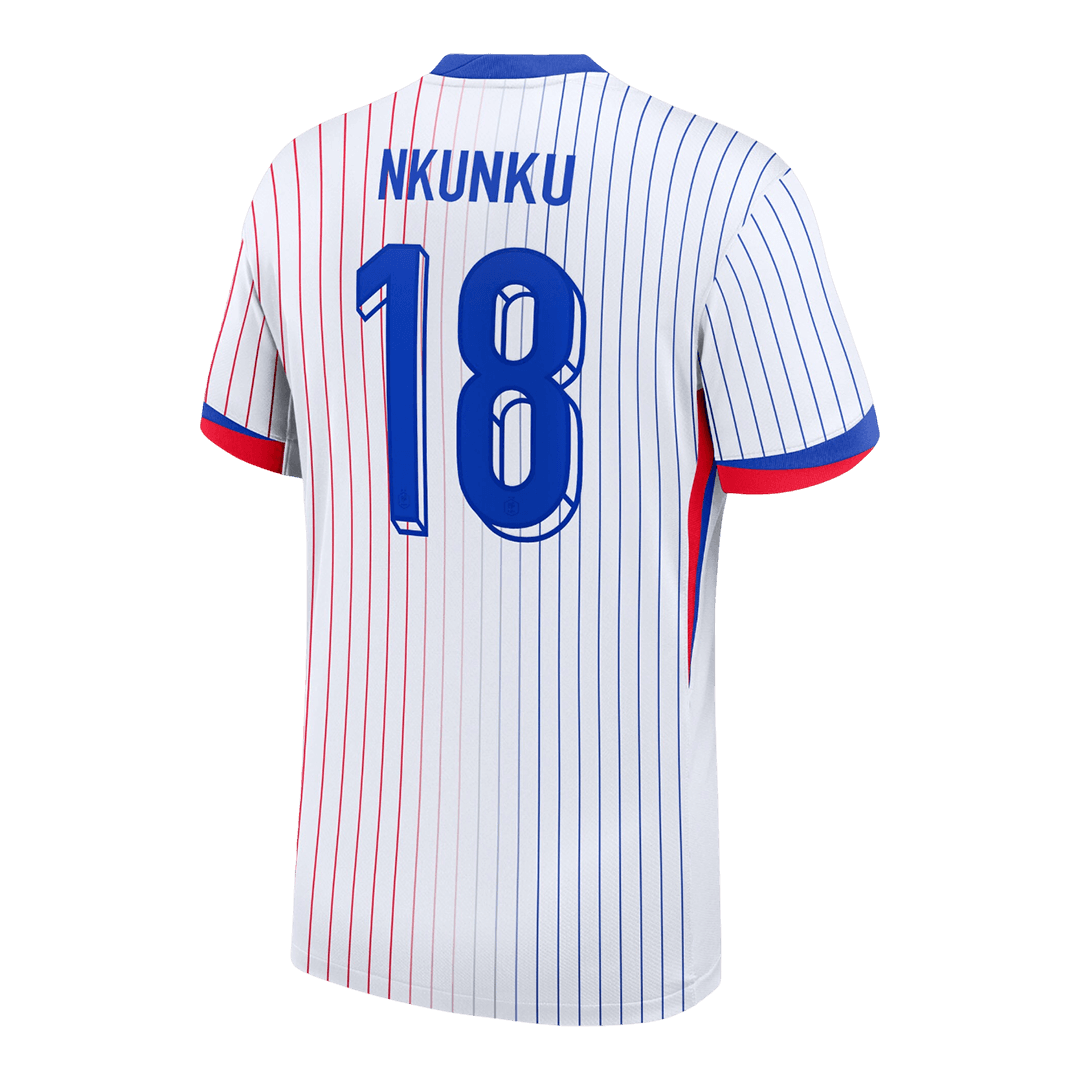 NKUNKU #18 France Euro Away Soccer Jersey 2024 White