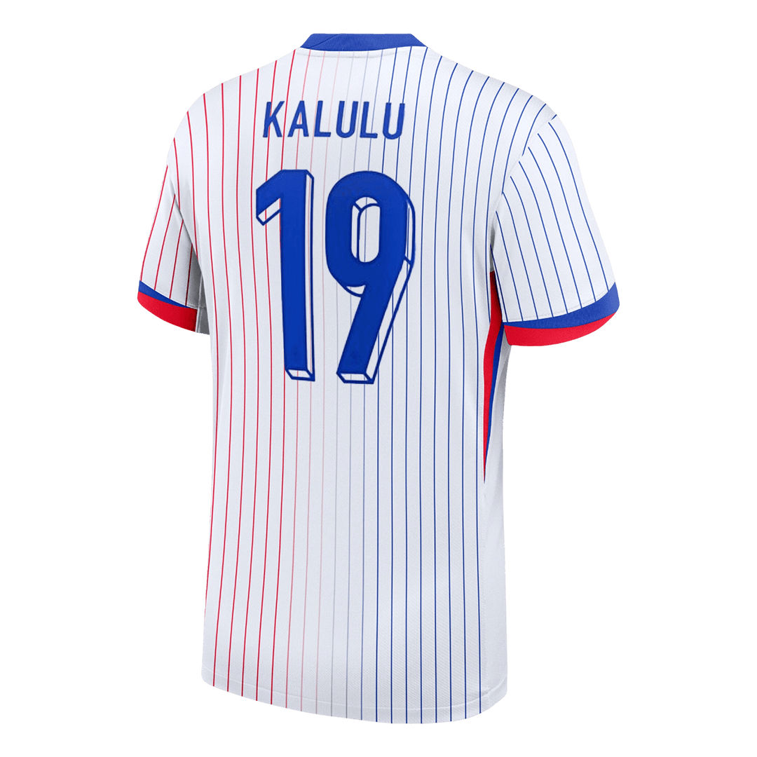 KALULU #19 France Euro Away Soccer Jersey 2024 White