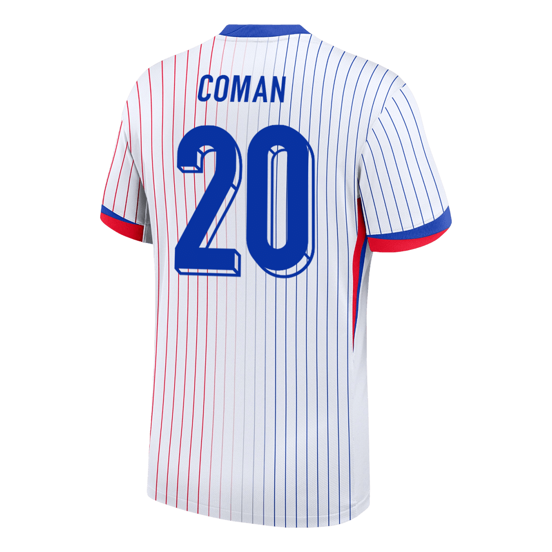 COMAN #20 France Euro Away Soccer Jersey 2024 White