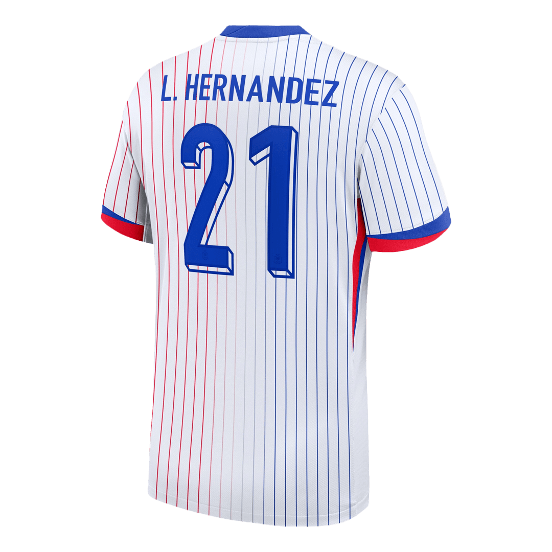 L.HERNANDEZ #21 France Euro Away Soccer Jersey 2024 White