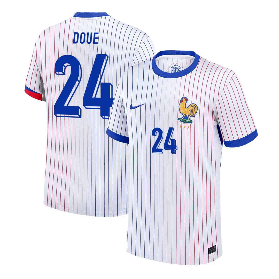 DOUE #24 France Euro Away Soccer Jersey 2024 White