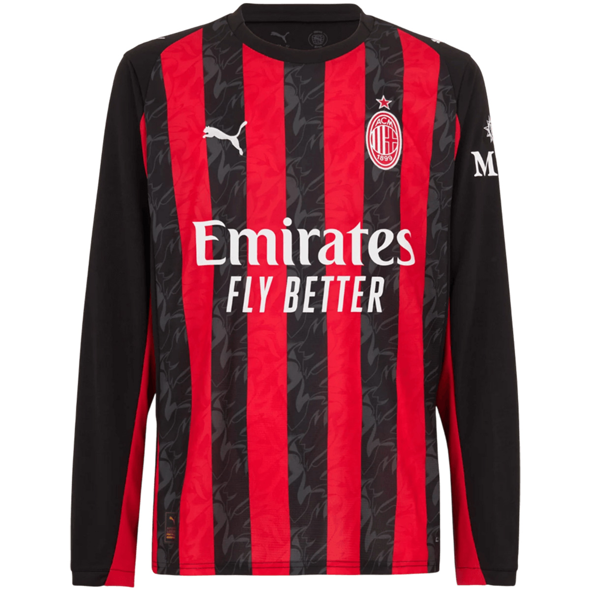 AC Milan Home Long Sleeve Soccer Jersey 25/26 Red&Black