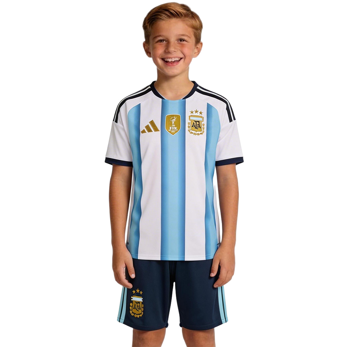 Kid's Argentina Home Soccer Jersey Kit(Jersey+Shorts) World Cup 2026 Blue&White
