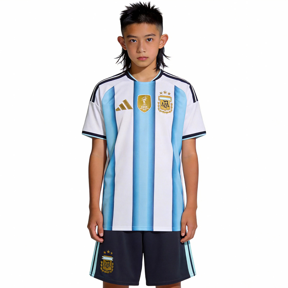 Kid's Argentina Home Soccer Jersey Kit(Jersey+Shorts) World Cup 2026 Blue&White
