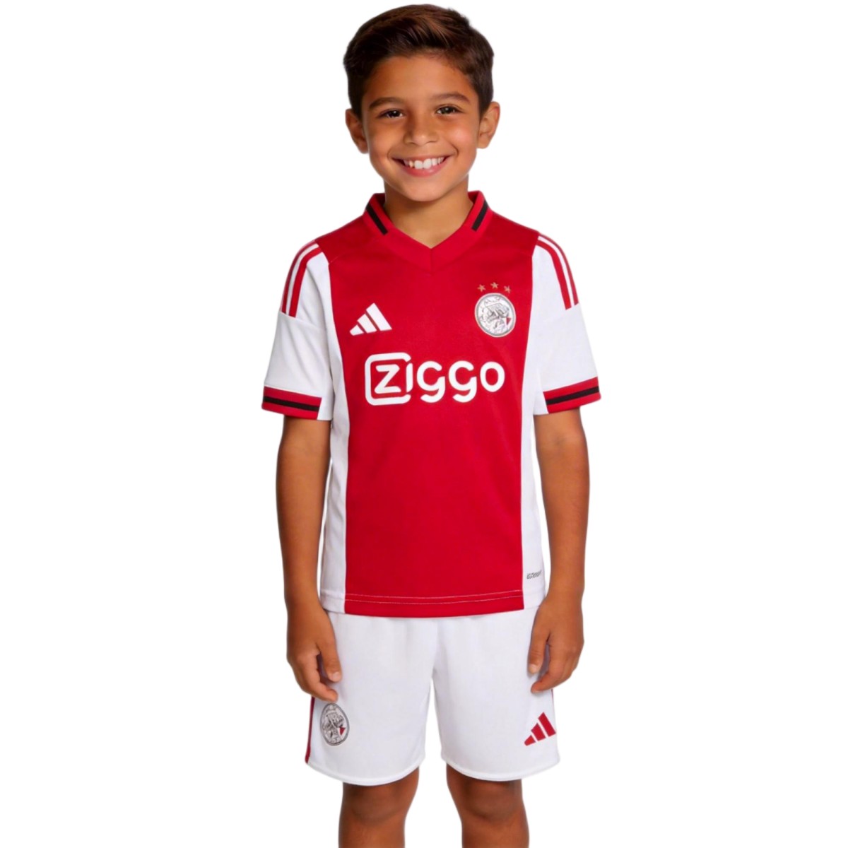 Kid's Ajax Home Soccer Jersey Kit(Jersey+Shorts) 25/26 White&Red