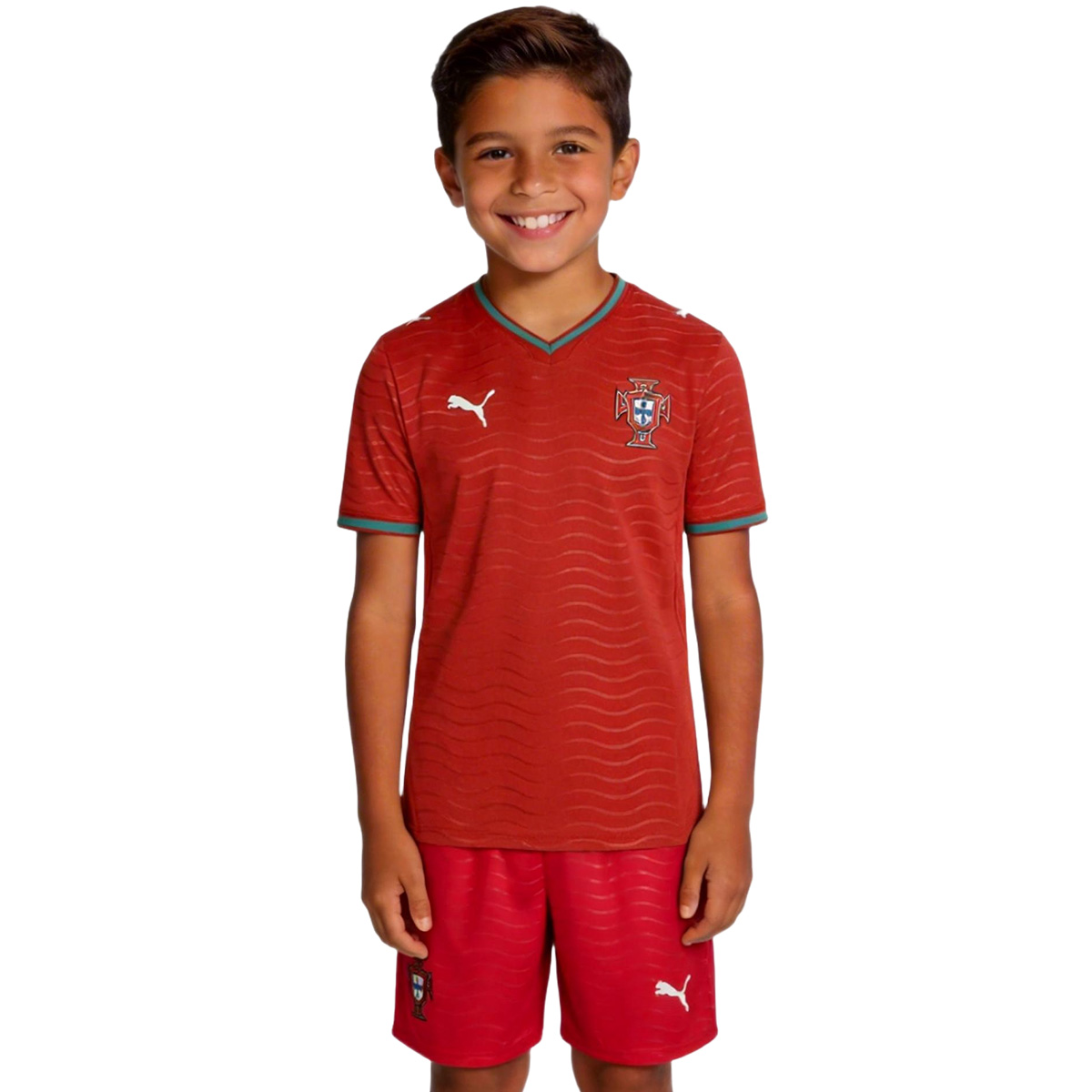 Kid's Portugal Home Soccer Jersey Kit(Jersey+Shorts) World Cup 2026 Red