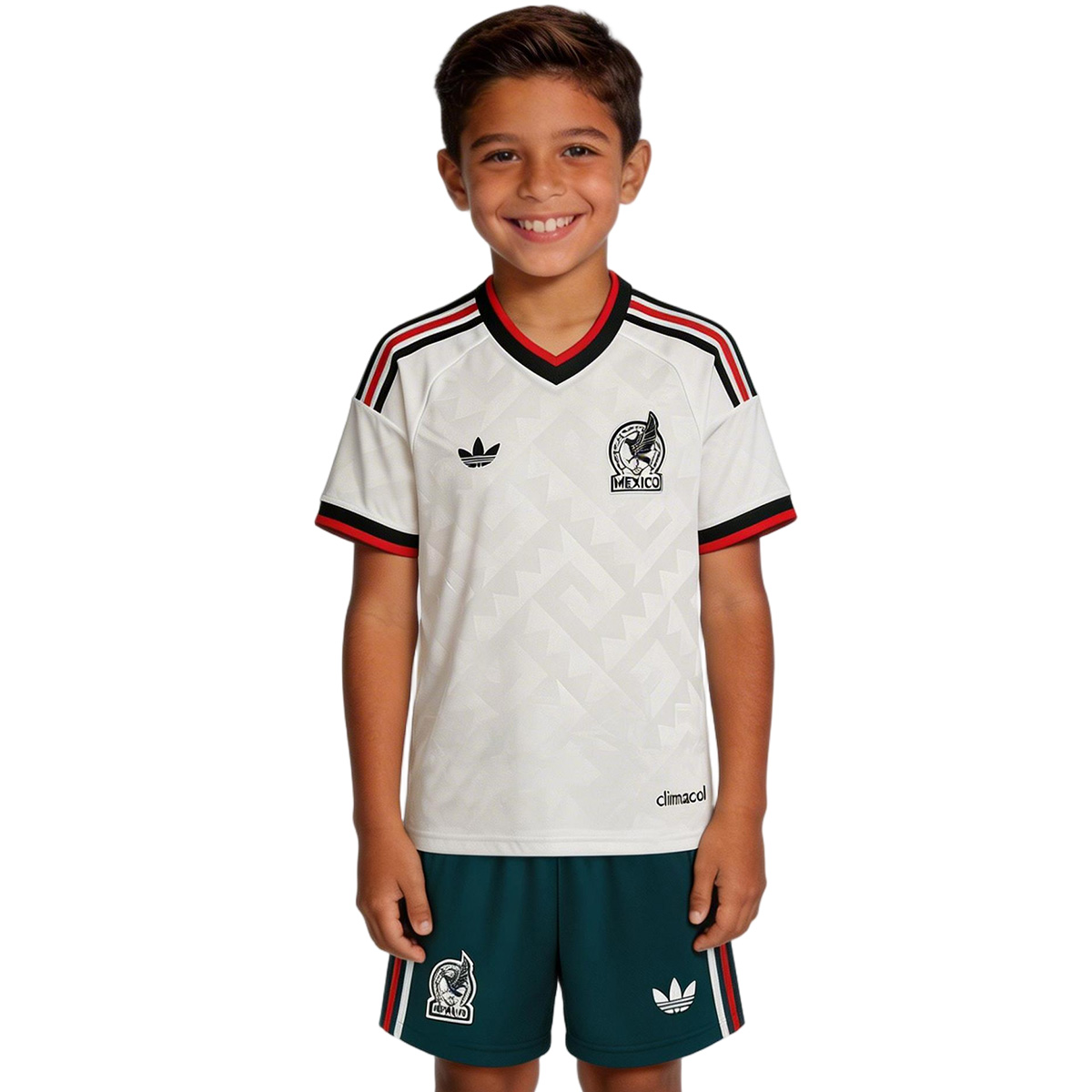 Kid's Mexico Away Soccer Jersey Kit(Jersey+Shorts) World Cup 2026 White