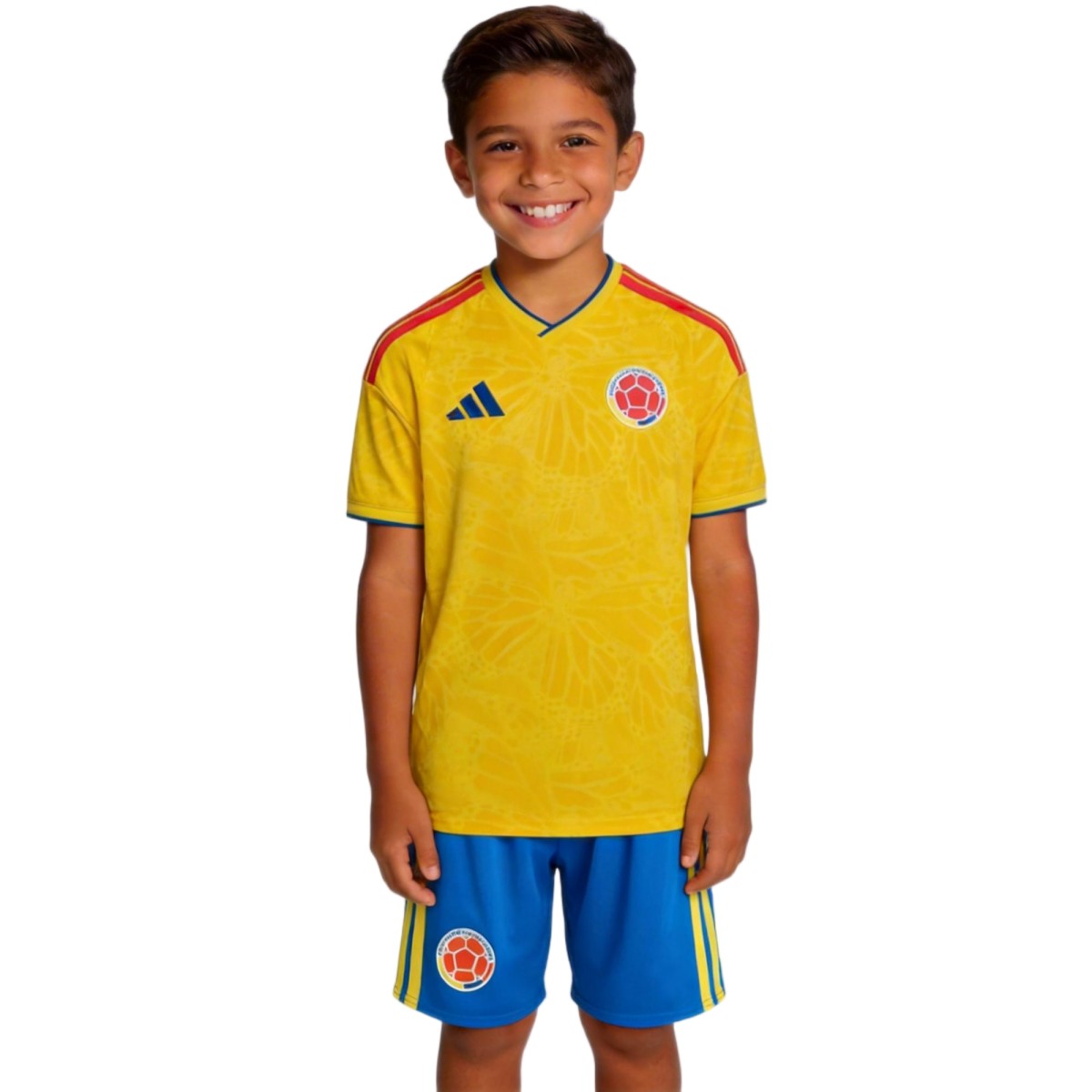 Kid's Colombia Home Soccer Jersey Kit(Jersey+Shorts) World Cup 2026 Yellow
