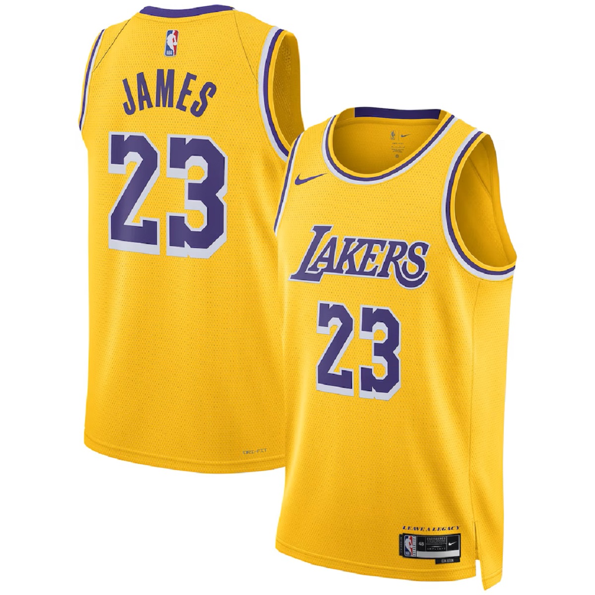 James #23 Los Angeles Lakers Swingman Gold NBA Jersey - Icon Edition