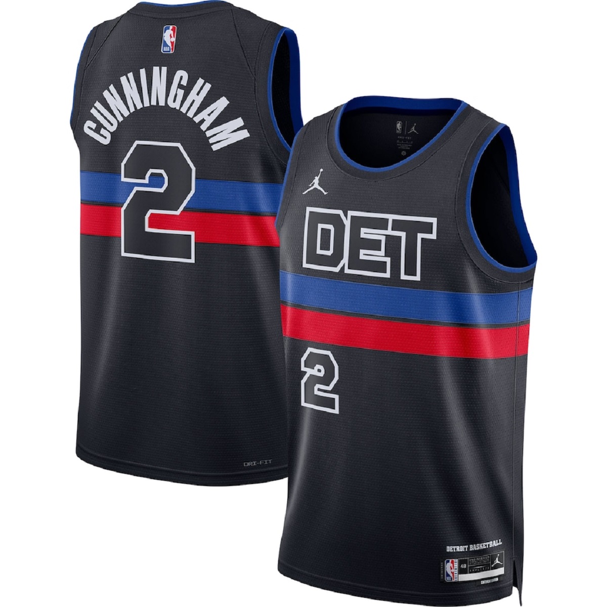Cunningham #2 Detroit Pistons Swingman Black NBA Jersey - Statement Edition
