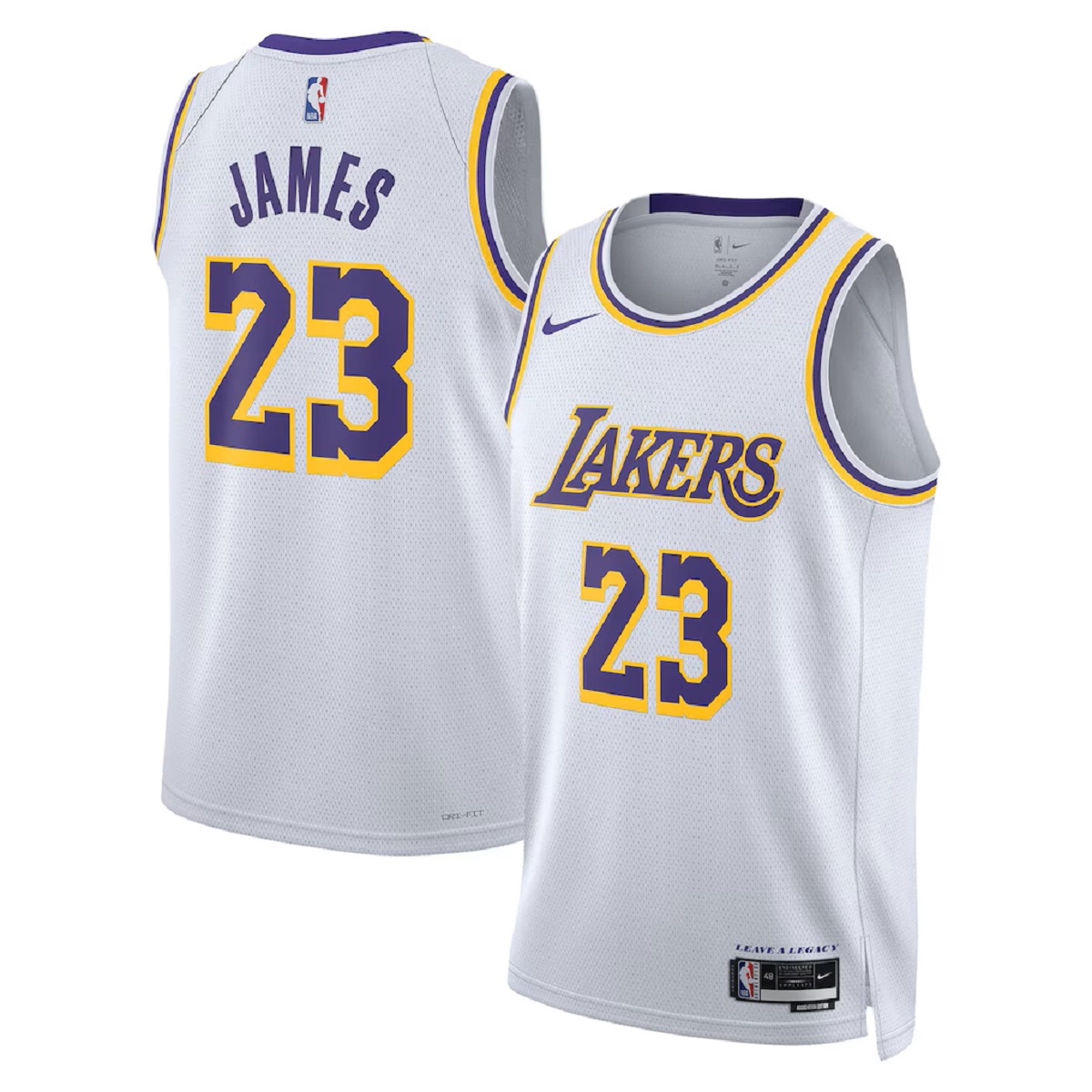 James#23 Los Angeles Lakers Swingman White  NBA Jersey - Association Edition