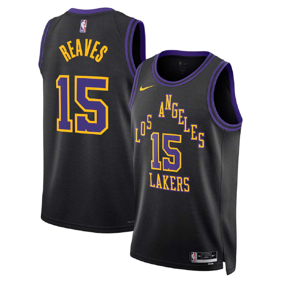 Reaves #15 Los Angeles Lakers Swingman Black 25/26 NBA Jersey - City Edition