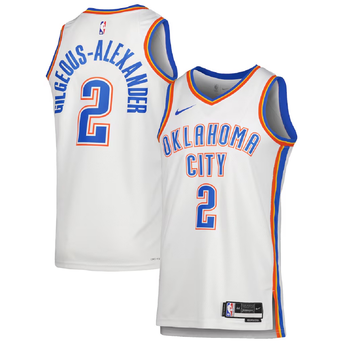Gilgeous-Alexander #2 Men's Oklahoma City Thunder Swingman White NBA Jersey - Association Edition