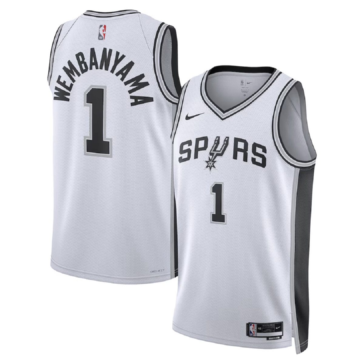 Wembanyama #1 San Antonio Spurs Swingman White NBA Jersey - Association Edition