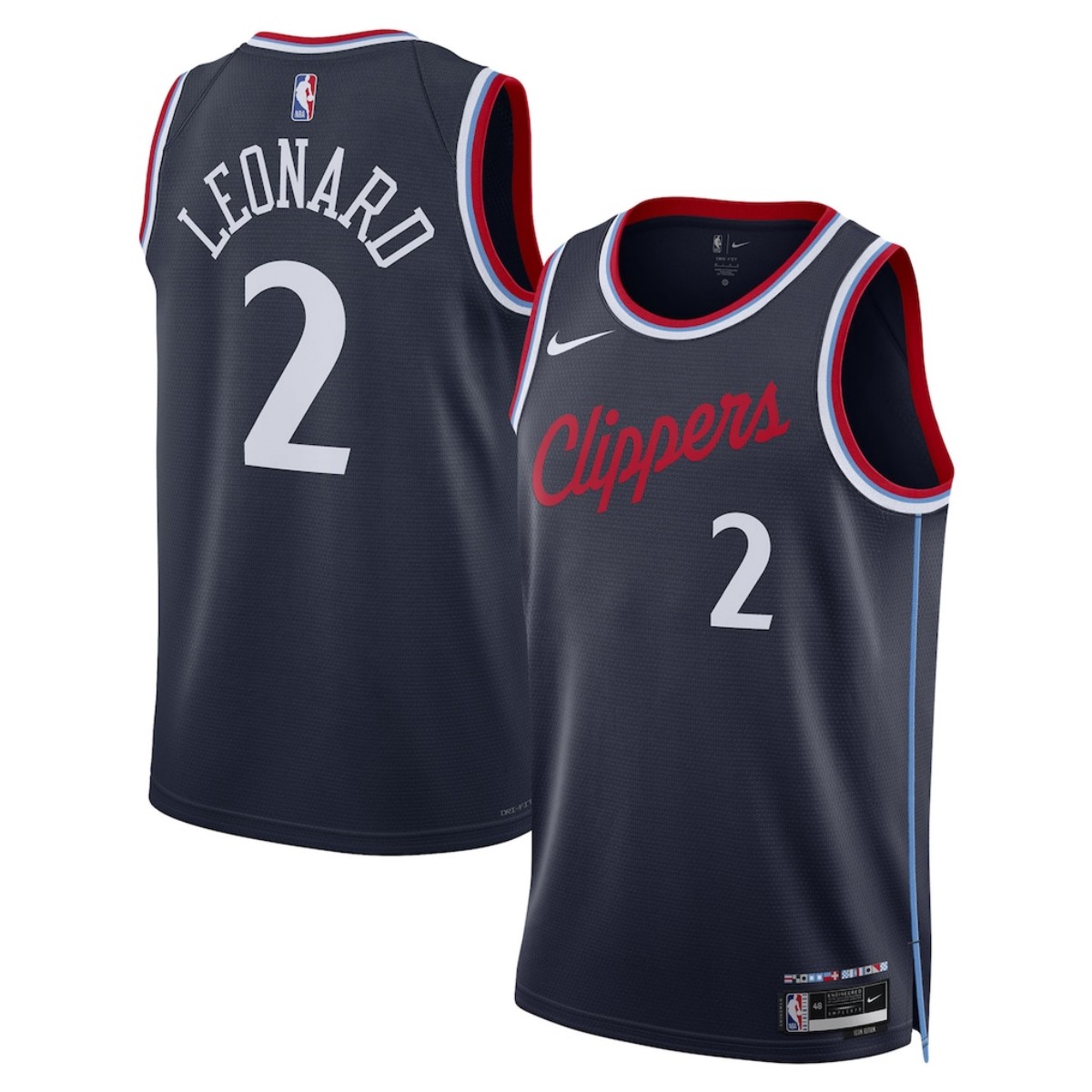 Men's Los Angeles Clippers Kawhi Leonard #2 Navy Swingman Jersey 2024/25 - Icon Edition