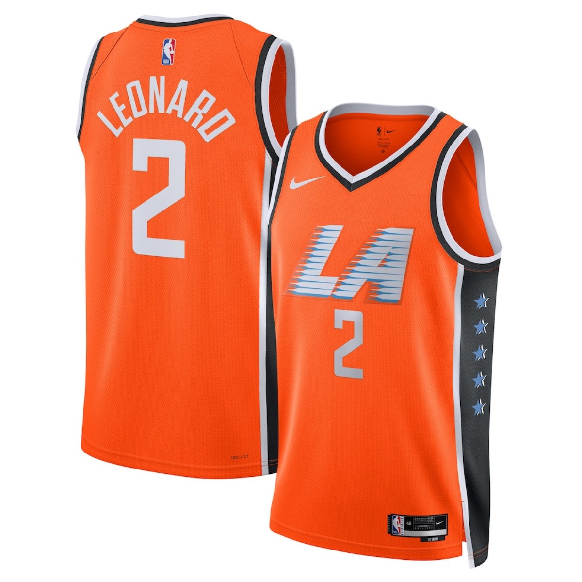 Men's Los Angeles Clippers Kawhi Leonard #2 Orange Swingman Jersey 2025/26 - City Edition