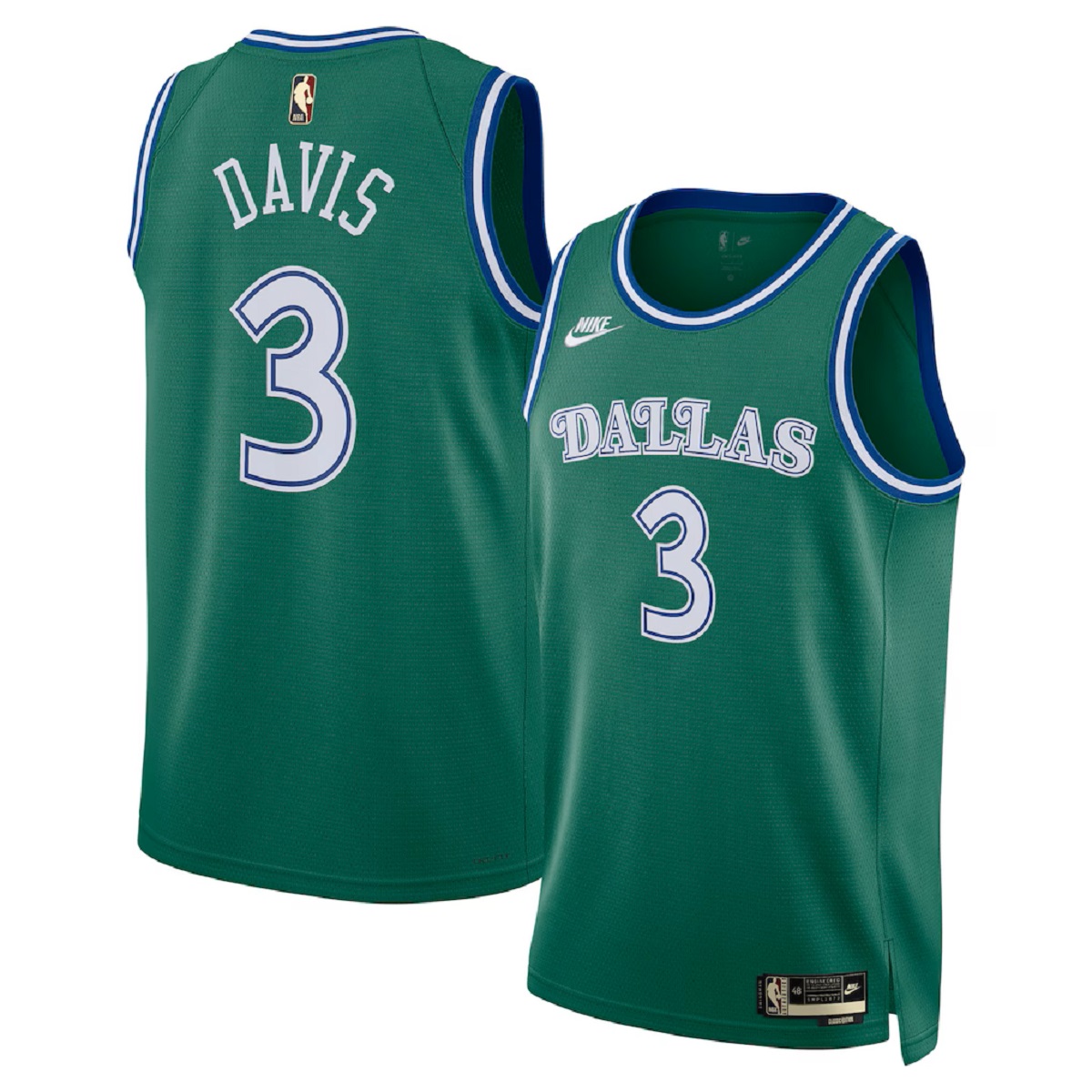 Men's Dallas Mavericks Anthony Davis Nike Green Swingman Jersey - Classic Edition