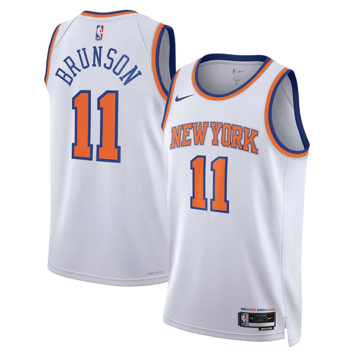 Men's New York Knicks Jalen Brunson Nike White Swingman Jersey - Association Edition