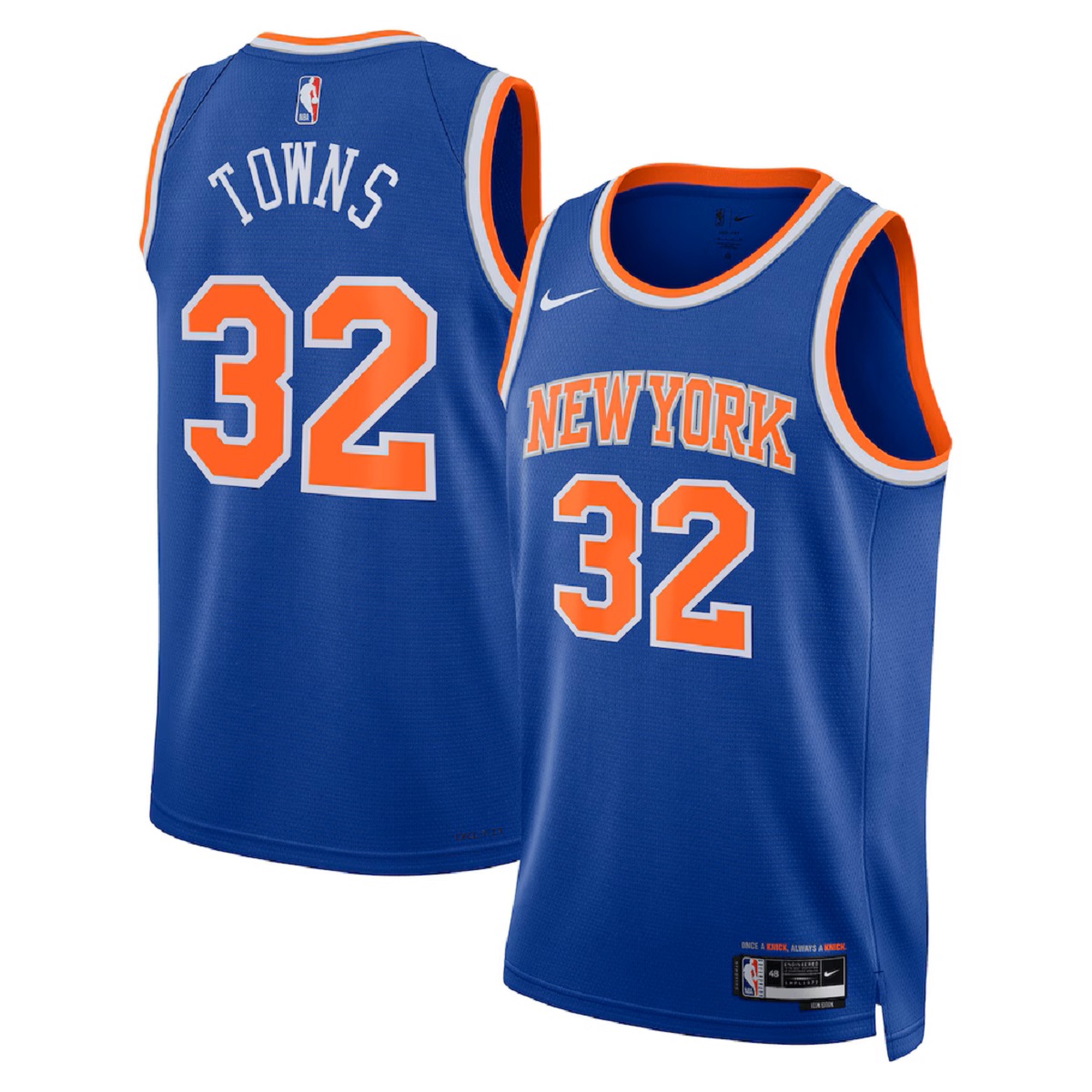 Men's New York Knicks Karl-Anthony Towns Nike Blue Swingman Jersey - Icon Edition