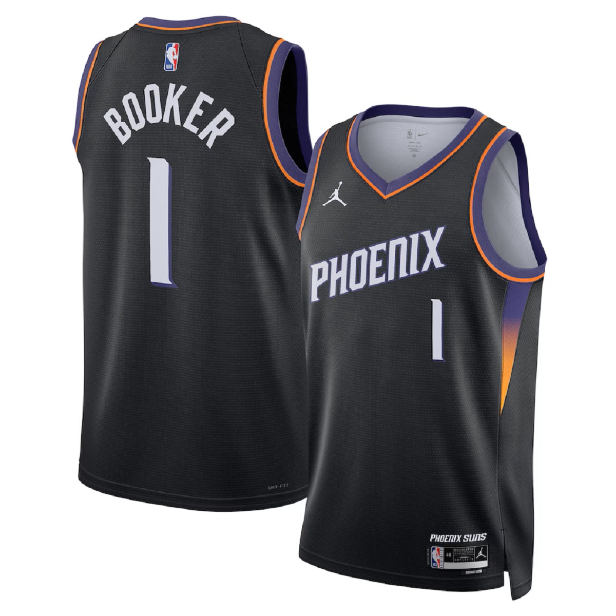 Men's Phoenix Suns Devin Booker Jordan Brand Black Swingman Jersey - Statement Edition
