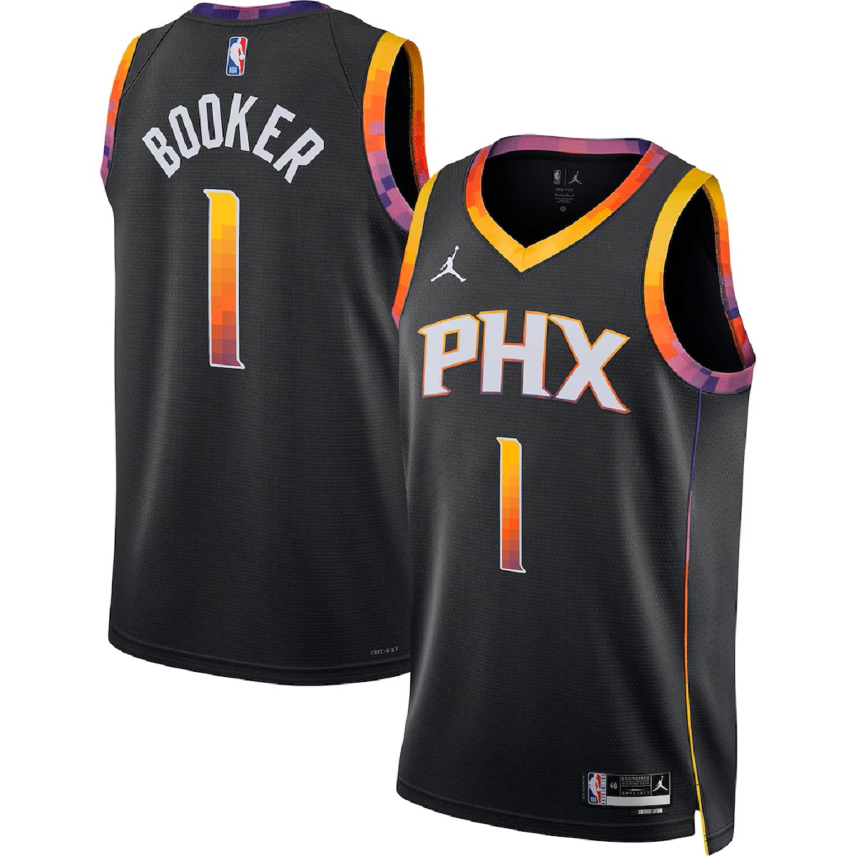 Men's Phoenix Suns Devin Booker Jordan Brand Black Swingman Jersey - Statement Edition