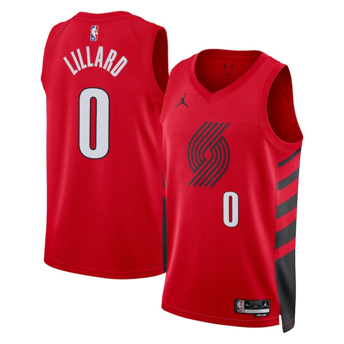 Men's Portland Trail Blazers Damian Lillard Jordan Brand Red Swingman Jersey - Statement Edition