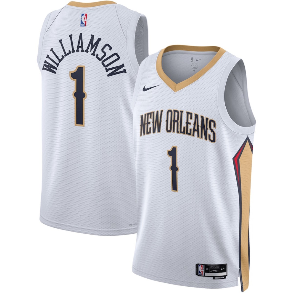 Men's New Orleans Pelicans Zion Williamson Nike White Swingman Jersey - Association Edition