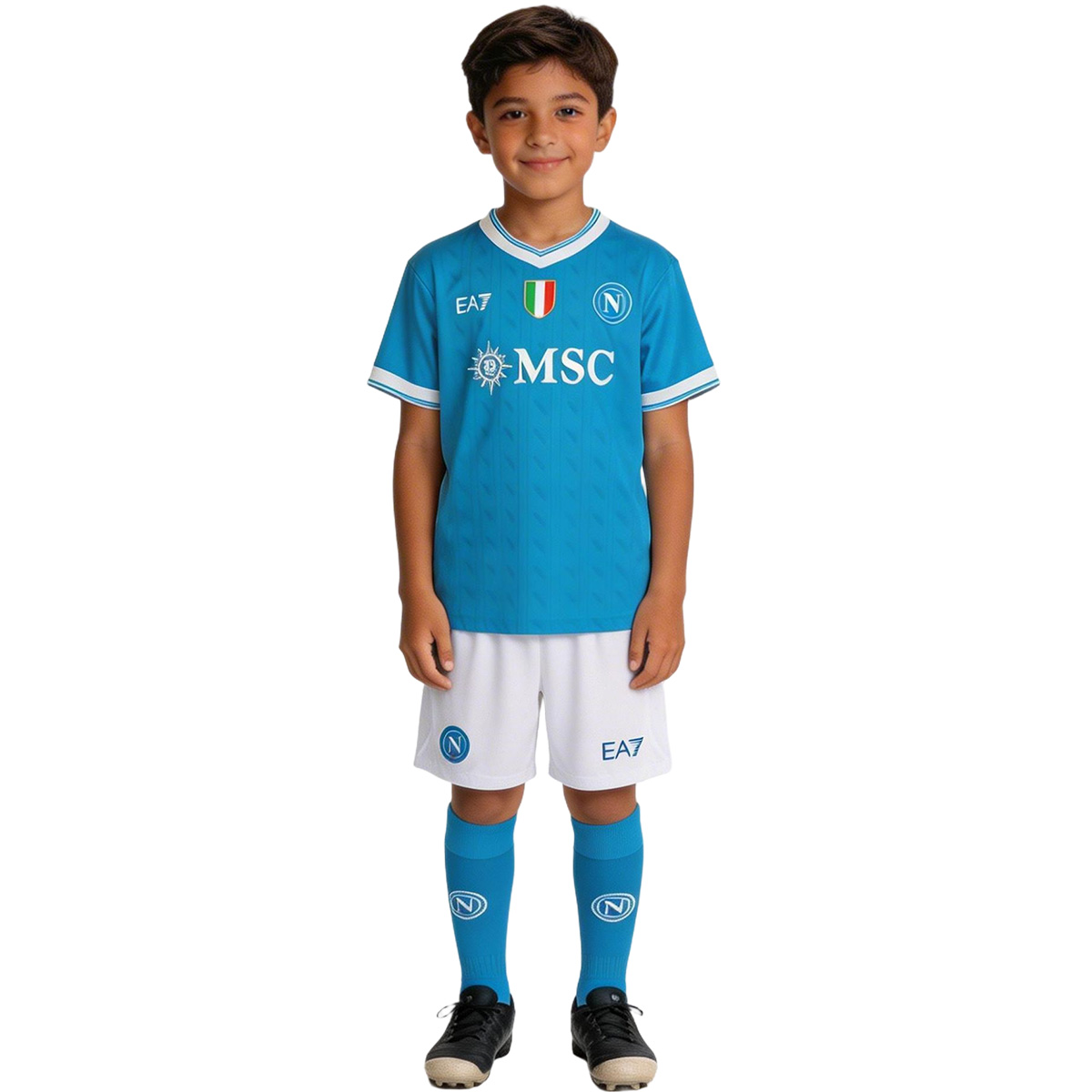 Kid's Napoli Home Soccer Jersey Kit(Jersey+Shorts+Socks) 25/26 Blue