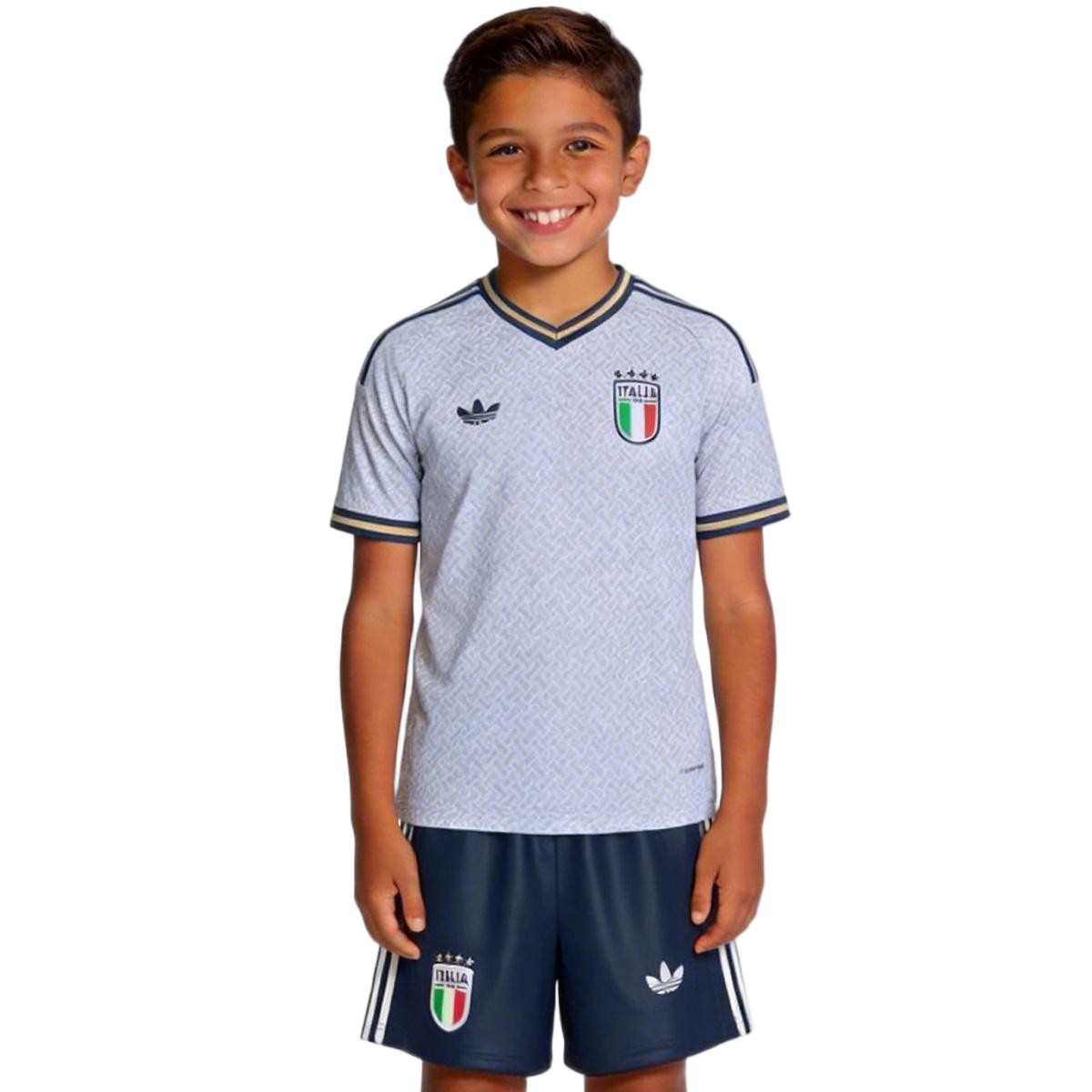 Kid's Italy Away Soccer Jersey Kit(Jersey+Shorts) World Cup 2026 White