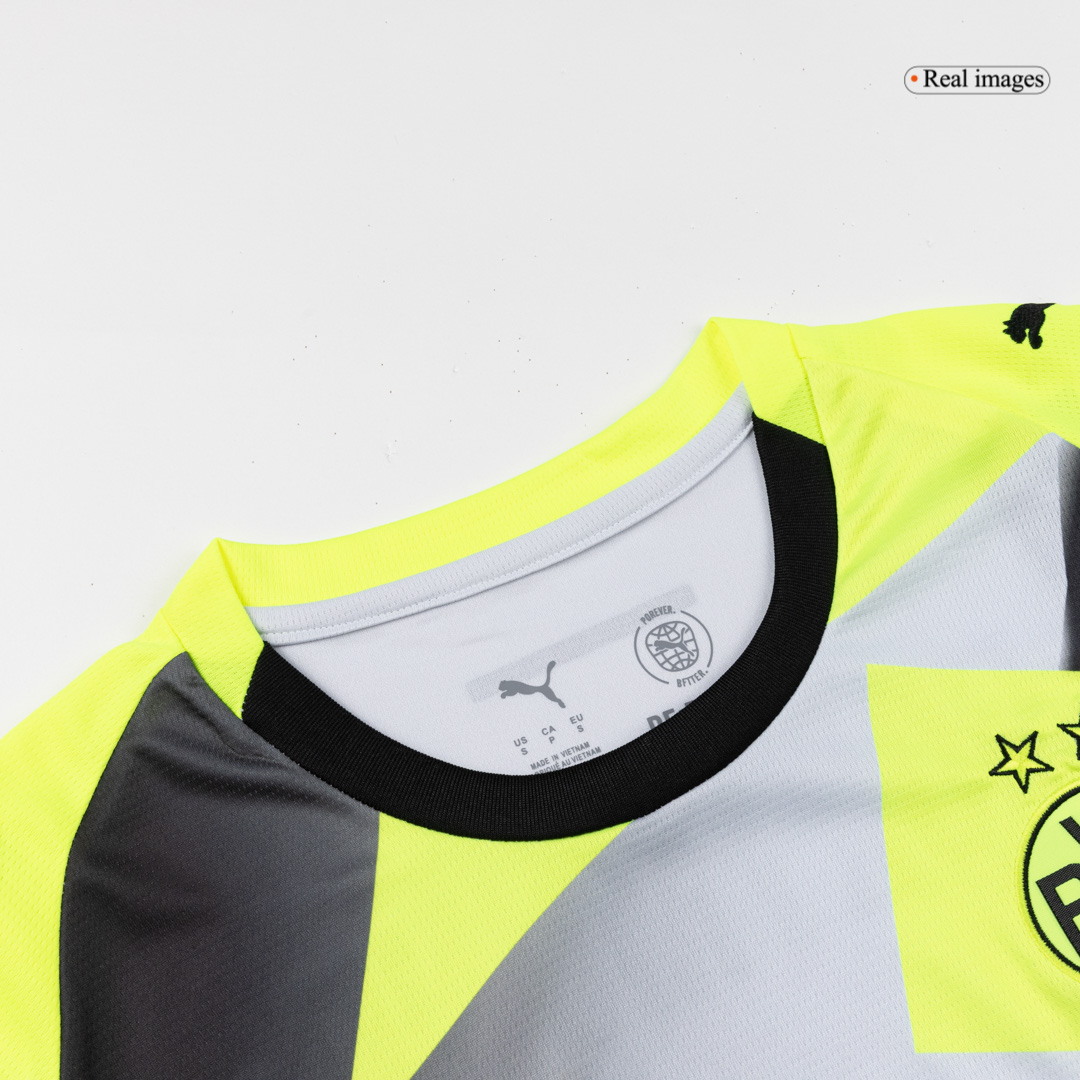 Borussia Dortmund Away Soccer Jersey Kit(Jersey+Shorts) 25/26 Gray