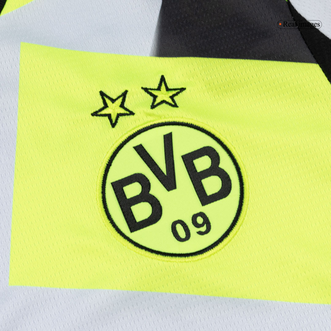 Borussia Dortmund Away Soccer Jersey Kit(Jersey+Shorts) 25/26 Gray