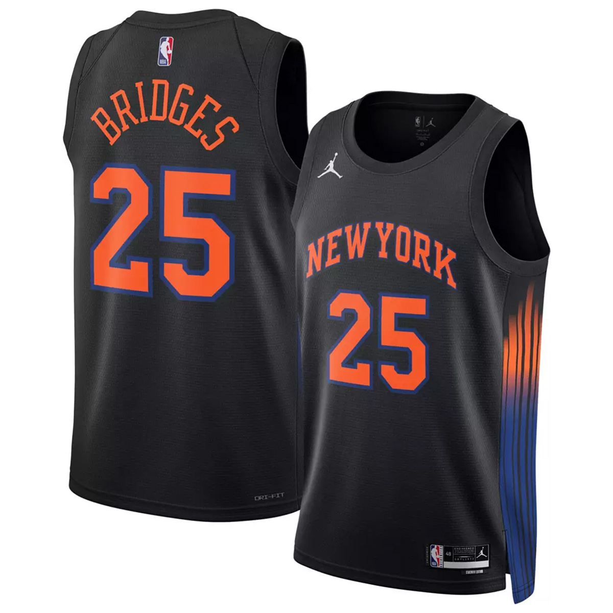 Men's New York Knicks Mikal Bridges #25 Jordan Brand Black Swingman Jersey - Statement Edition