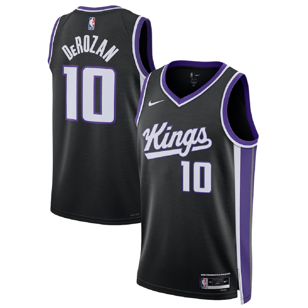 Men's Sacramento Kings DeMar DeRozan #10 Black Swingman Player Jersey - Icon Edition