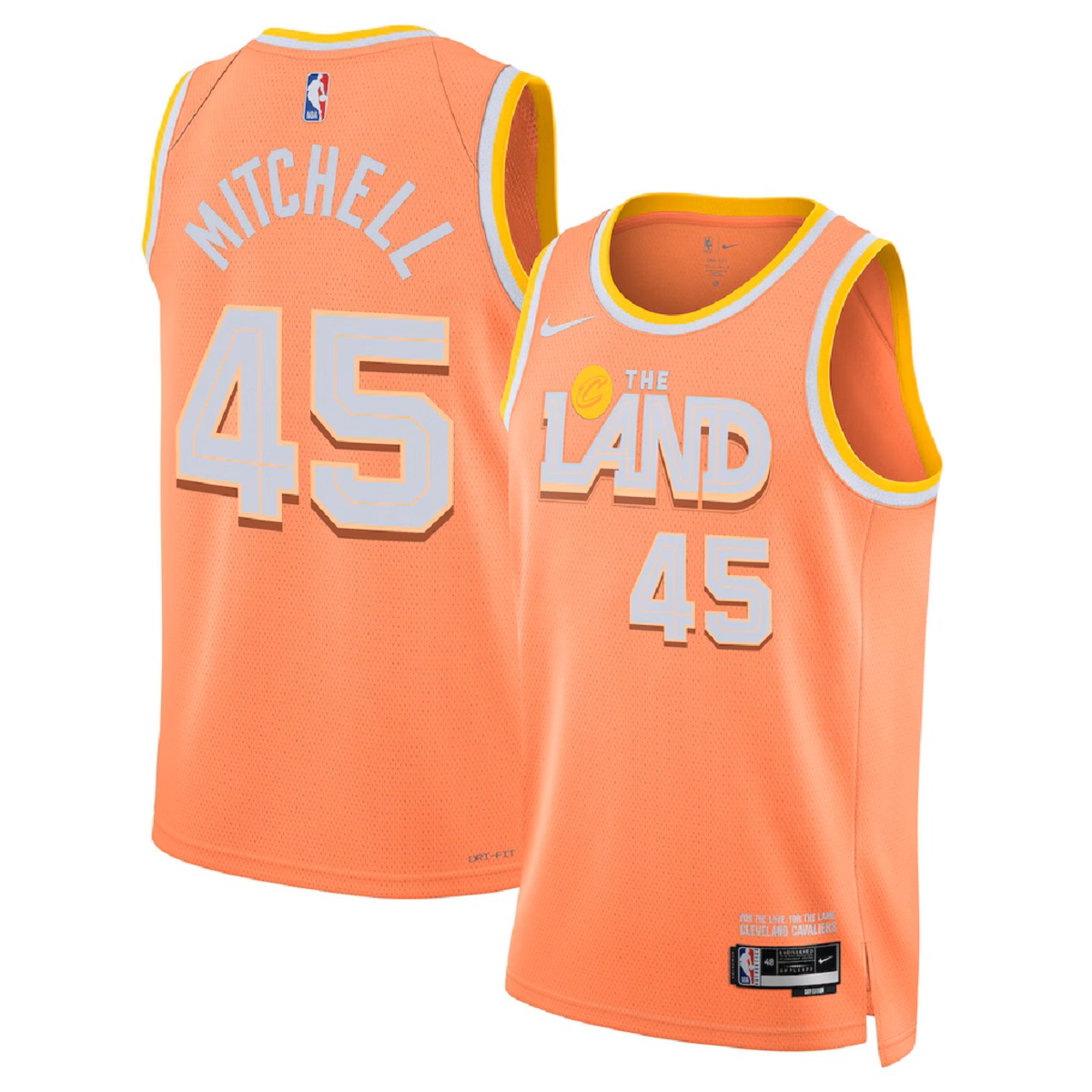 Men's Cleveland Cavaliers Donovan Mitchell Nike Orange 2025/26 Swingman Jersey - City Edition