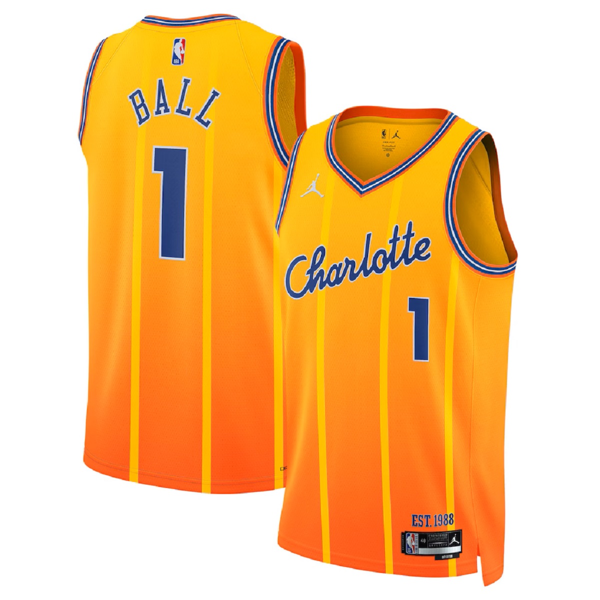 Men's Charlotte Hornets LaMelo Ball Jordan Brand Orange 2025/26 Swingman Jersey - City Edition