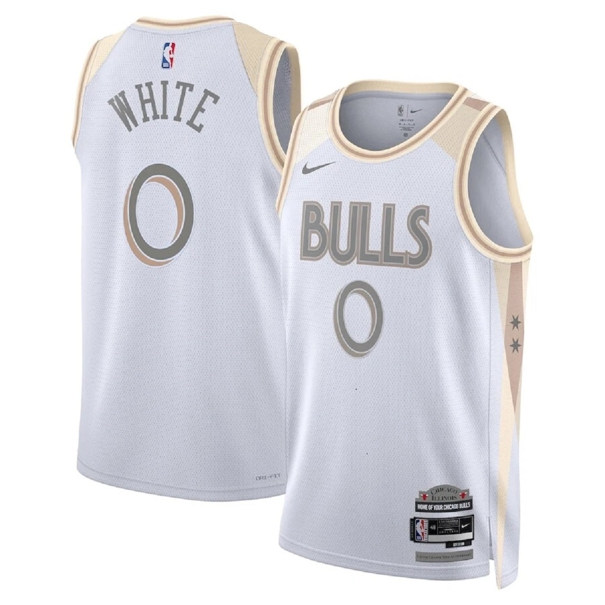 Men's Chicago Bulls Coby White Nike White Swingman Jersey - City Edition