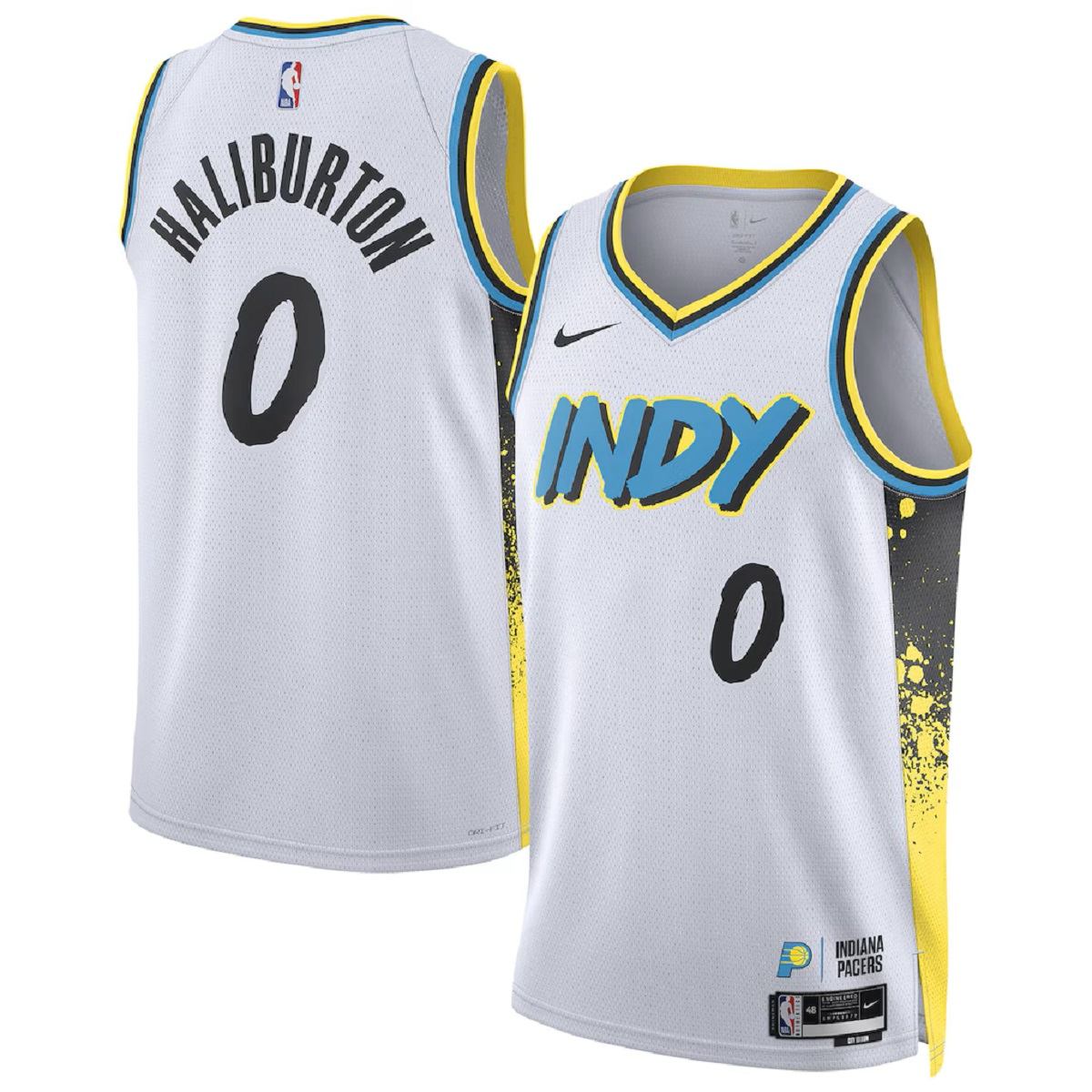 Unisex Indiana Pacers Tyrese Haliburton Nike White Swingman Jersey - City Edition